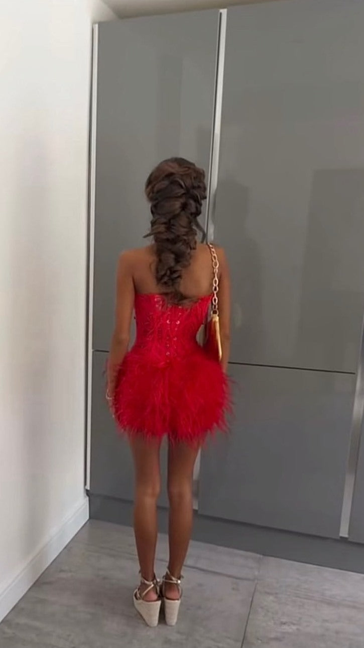 Deep bronze tan in a red dress — Bronzed Bratz Babez results